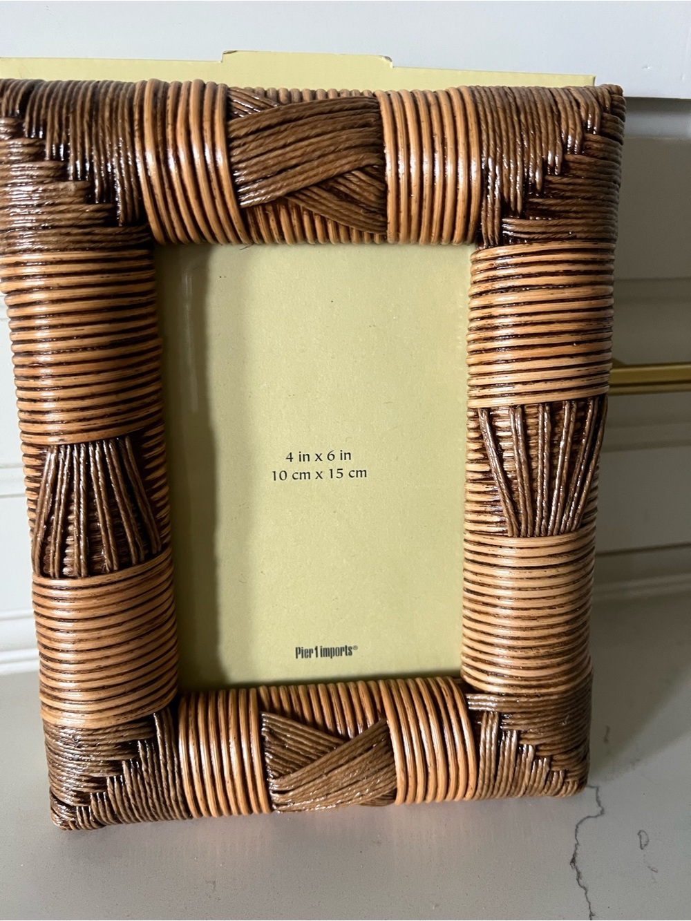 Pier 1 Woven Rattan Picture Frame in Light and Dark Brown